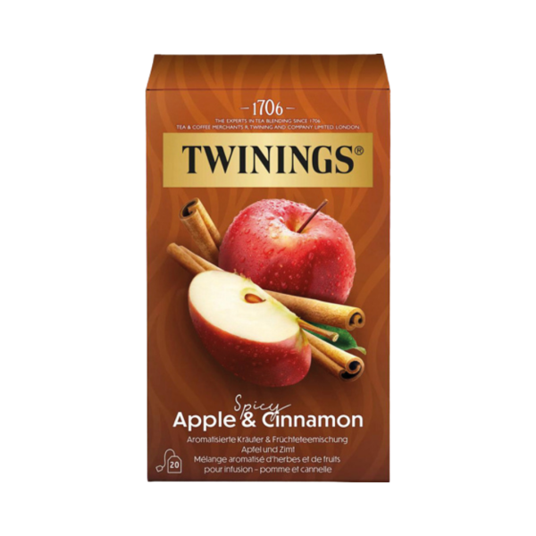511105 Twinings Spicy Apple und Cinnamon, aromatisierte Kraeuter­ und Fruechteteemischung, Teebeutel im Kuvert, 30g